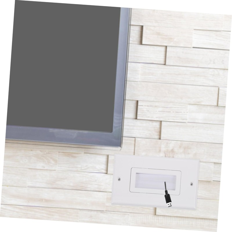 TEHAUX Brush Wall Plate Cable Pass Through for Wall Mount