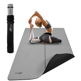Gogokiwi Large Yoga Mat (6'x4') Extra Wide 1/4 Inch Thick Workout Mat for Women Men, Non Slip Exercise Mat for Home Gym, Yoga, Pilates, Stretching & Fitness (Grey Shadows)