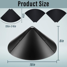 Domensi 4 Sets 17 Inches Squirrel Baffle for Bird Feeder Pole, Outside Pole Mount Bird House Guard Bird Feeder Baffle for Shepherd's Hook, Preventing from Squirrels, Raccoons (Black)