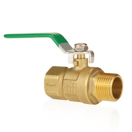 Horiznext GHT 3/4 garden hose shut off valve, heavy duty brass garden hose ball valve, full flow water hose shut off valve for outdoor use with long hande (1 pc)