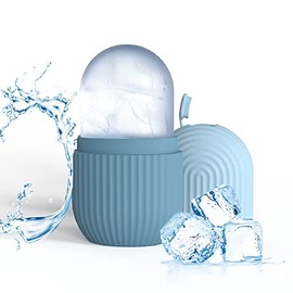 Joyeee Rodillo Facial de Hielo, Molde de Silicona Reutilizable para Masaje Facial de Ojos, Herramientas de Belleza para el Cuidado de la Piel Facial, 