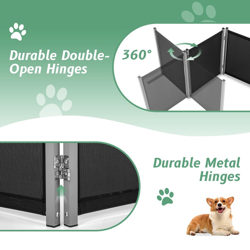 RANTILA 4 Panel Indoor Foldable Dog Fence Freestanding Dog Gate
