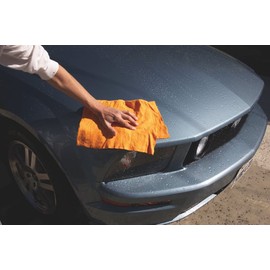 ShamWow The Original Super Absorbent Multi-Purpose Cleaning Shammy (Chamois) Towel Cloth, Machine Washable, Will Not Scratch, Orange (4 Pack)