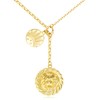 BONJOULRY Chunky Gold Lion Medallion Charm Sun Coin Pendant Necklace