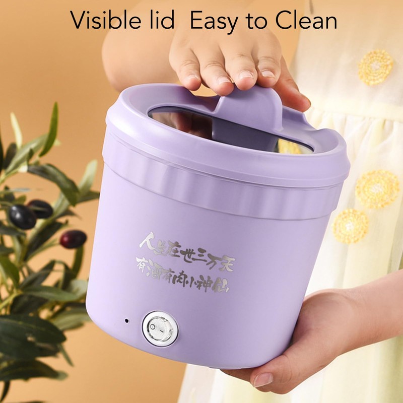 Olla Eléctrica, 450 W, Mini Olla Eléctrica Multifuncional, Capacidad de