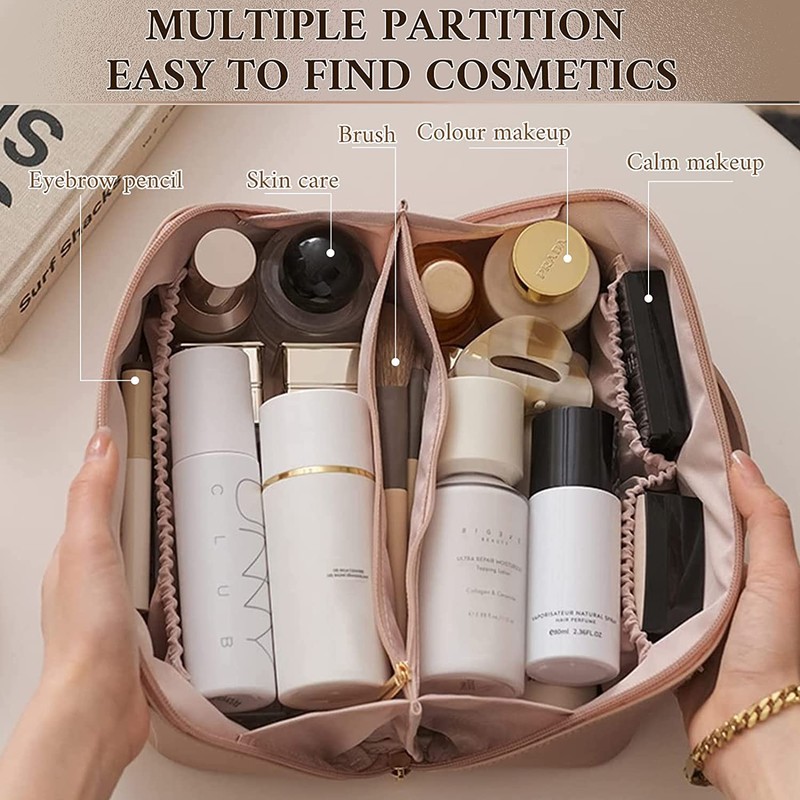 Travel Cosmetic Bag with Large Capacity, Portable Makeup Bag, Waterproof