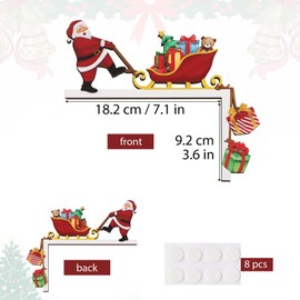 BETESSIN Door Frame Decoration Christmas - Wooden Door Frame Decoration with Double-Sided Santa Claus Pattern - Door Decoration Christmas - Christmas Decoration for Door, Window, Fireplace, Fridge