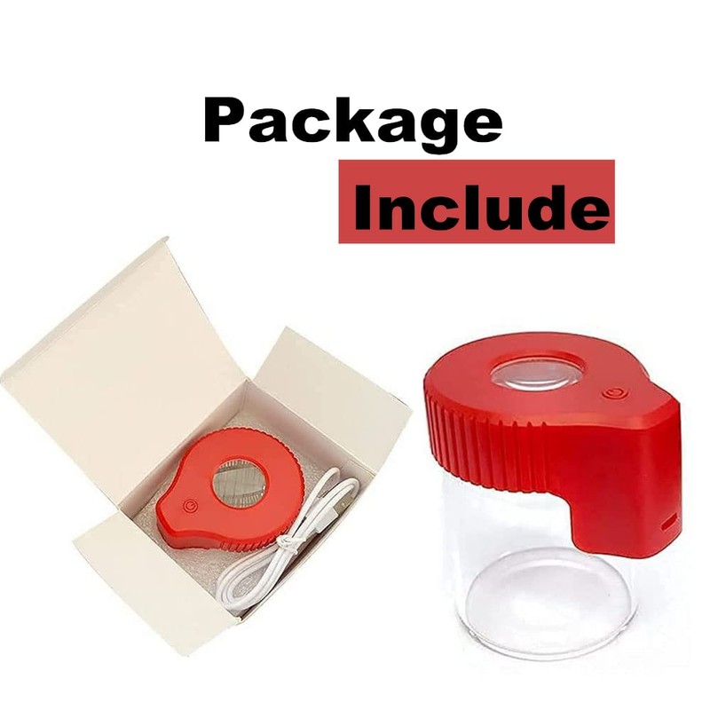 Oweto Led Transparent Glass Seal Storage Jar, Light-Up Magnifying Ornamental
