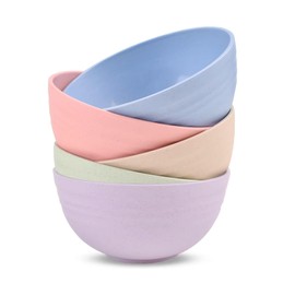 5Pcs Unbreakable Cereal Bowls, 18 OZ Reusable Lightweight Wheat Straw Bowl, Dishwasher & Microwave Safe - Perfect for Rice, Noodle, Snack, Salad, Soup (5 Colors)