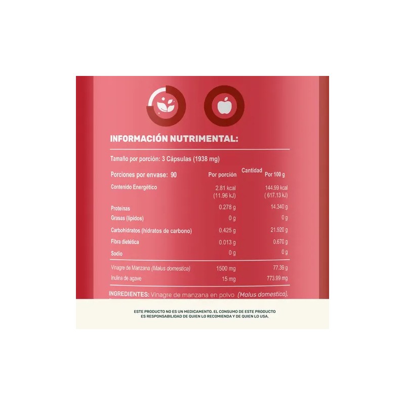 Vinagre de Manzana + Prebióticos 270 Cápsulas | LIFE360+