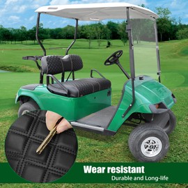 Roykaw Golf Cart Seat Covers Kit Fit for EZGO TXT OEM Ordinary Seat Cushion, Marine Grade Vinyl Material/More Soft and Comfortable, Breathable & Easy to Clean