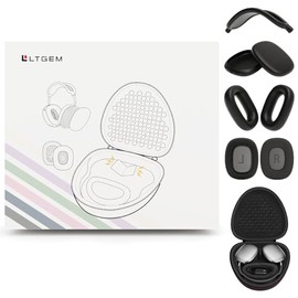 Smart Case for AirPods Max Headphones,Supports Sleep Mode, Product Includes AirPods Max Ear Pad Case Cover/Ear Cups Cover/Headband Cover/Earpads/Smart Case,Provided by LTGEM (Black)