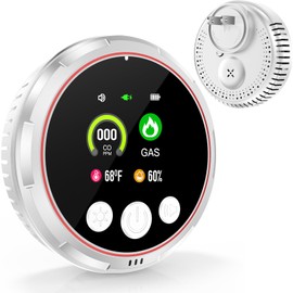 4-in-1 Carbon Monoxide Detectors &Natural Gas Leak Detector, Portable Carbon Monoxide Detectors Plug in & Battery Backup, HD Screen Display- Hotel and Travel Safety, RV, Home