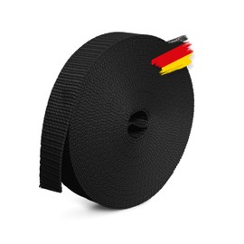 BAUHELD® 10 m Universal Webbing Strap 25 mm [Made in Germany] – Polypropylene Fabric Mounting Strap – Strap for Attaching, Sewing or Accessories for Backpack, Suitcase, Plug-In Buckle, Tension Strap –