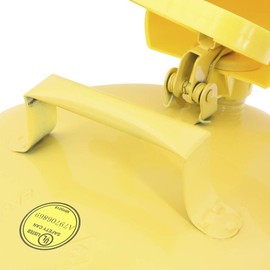 Eagle UI50FSY Yellow Galvanized Steel Type I Diesel Safety Can with Funnel, 5 gallon Capacity, 12.5" Diameter,13.5" Height
