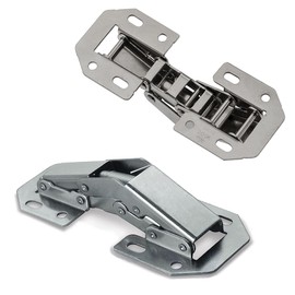 Mprofi MT® Pack of 2 Screw-On Hinges - Cabinet Hinges with Spring Opening Angle 90° - Hinges for Cabinet Doors - Nickel-Plated Furniture Hinges - Depth Adjustable Cabinet Door Hinge - P/90/2