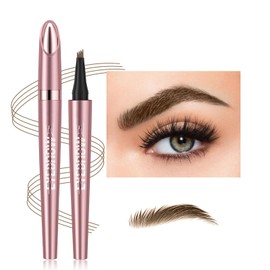 Vawolecy Waterproof Eyebrow Pencil, Natural Make-up Fine Stroke Magic Eyebrow Pencil mit 4 Mikrogabelspitzen für Frauen Haarähnlich definierte Brauen
