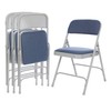 OEF Furnishings Deluxe Fabric Upholstered Double Hinge Premium Folding Chairs,