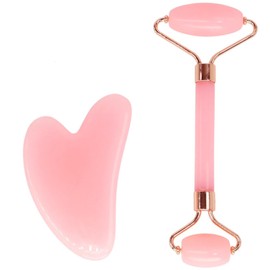 Gua Sha-Massage-Kit, Gua Sha Stein, Natürlicher Jade-Gesichtsroller und Gua Sha Stein für effektive Gesichtsmassage, Hautstraffung und Reduzierung von Augenschwellungen, Premium Jade Massagewerkzeug