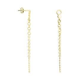 SOFIA MILANI - Women's Earrings 925 Silver - Circle Chain Earrings, Yellow Gold, No Gemstone