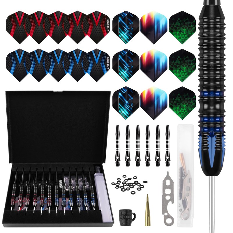 Darts with Metal Tip, 6 Pieces 22 g and 6