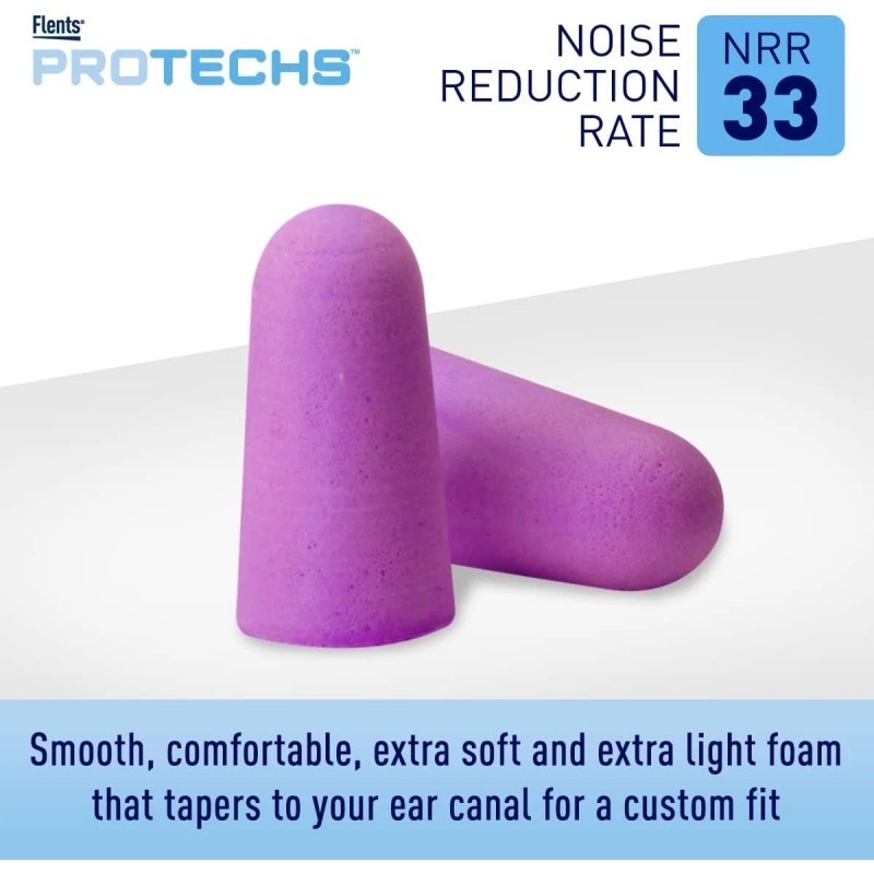 Flents Foam Ear Plugs, 10 Pair with Case for Sleeping,