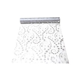 khevga 9 Metre Table Runner Organza Christmas in Gold Silver 9 Metres x 0.36 m