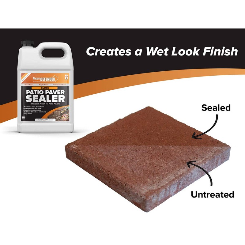 MasonryDefender Gloss, Wet Look Patio Paver Sealer, 2.5 gal -