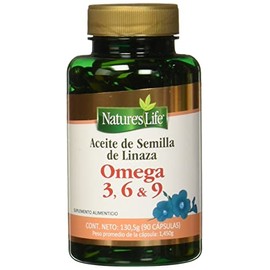 Nature's Life Aceite de Semilla de Linaza - Suplemento Alimenticio con Omega 3, 6 y 9, Apoya la Salud del Corazón, Cerebro y a la Digestión - 90 Cápsulas
