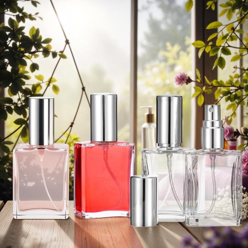 MAQUITA 18 Pack Clear Glass Fine Mist Atomizer Spray Bottles,