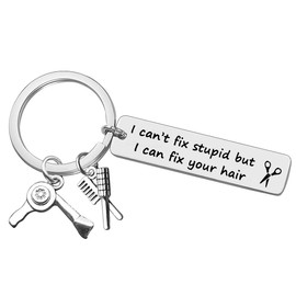 Funny Hairdresser Gift Idea Hairdresser Keyring Perfect for Salon Owner,or Hair Stylist Gift Cosmetology Graduation Gift Birthday Gift for Hair Stylist Keychain Hair Cutter Barber Gift Keychain