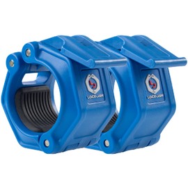 OLY Mancuerna olímpica tipo mandíbula de bloqueo, abrazadera de mancuerna de liberación rápida, 2 unidades, Azul