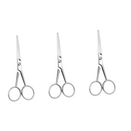 Ipetboom 3pcs Quality Stainless Steel Scissors Men's Hair Cutting Scissors Precision Trimming for Beards Mustaches