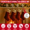 Iconikal 4-Pack Stocking Holders Christmas Chrome Metal Snowflake Weighted for