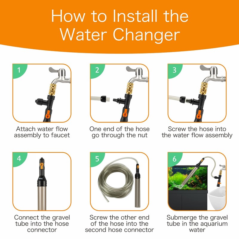 hygger Upgrade Aquarium Water Changer Kit, Semi-Automatic Fish Tank Gravel