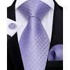 DiBanGu 4pcs Tie Set Light Purple Plaid Necktie, Lavender Purple