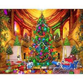 Springbok's Deck The Halls 1000 Piece Puzzle for Adults Features a Glamorous Hall Decked Out with Holiday Decor and Gifts