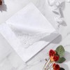 PACGOTH Women’s Handkerchiefs 100% Cotton, Ladies Embroidery Handkerchiefs, Dainty White