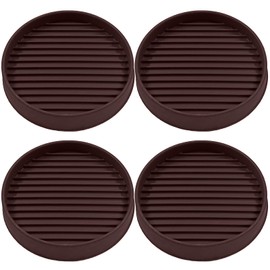 Bonsicoky 4 Pcs Non Slip Furniture Pads - 3 Inch Round Rubber Furniture Caster Cups with Anti-Sliding Floor Grip - Furniture Coasters for Couch Chair Feet - Brown