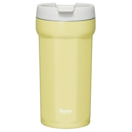 Skater SMVO4-A Octagonal Stainless Steel Tumbler with Lid, 11.8 fl oz (350 ml), Thermal, Cold Insulation, Vacuum Insulated, Flap Lock, Saffron Yellow