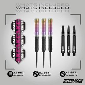 RED DRAGON Darts|Snakebite World Champion| 90% Tungsten Darts Set |25g