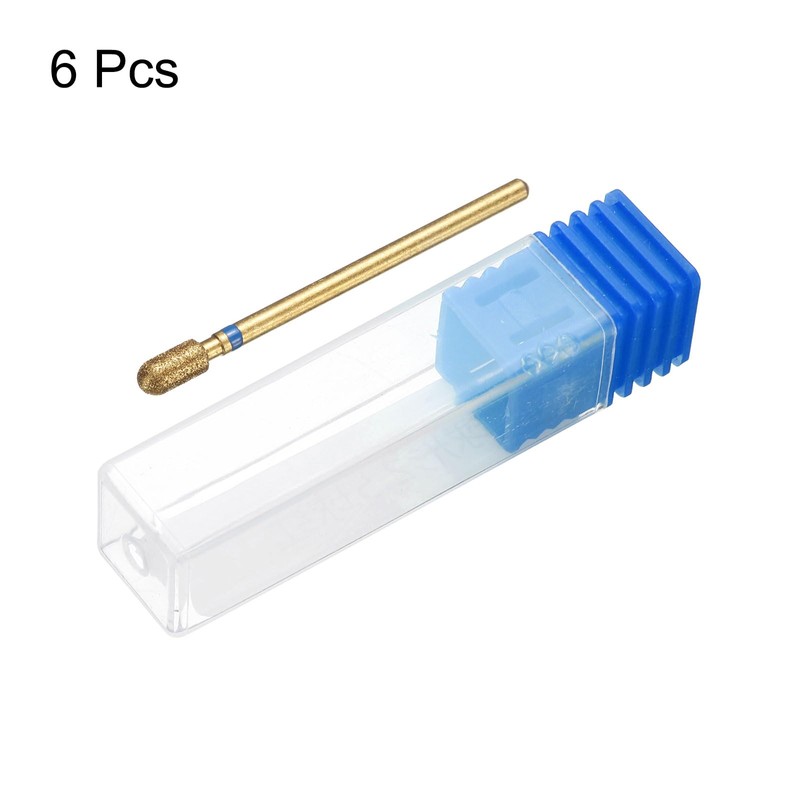 sourcing map 6pcs 120-140 Grits Diamond Grinding Bit 3.5mm Cylindrical