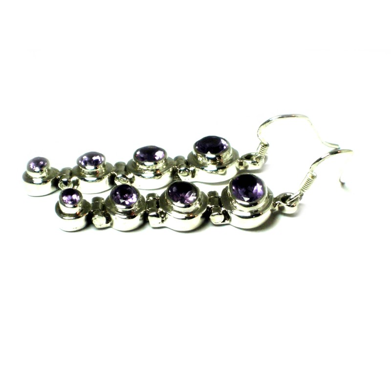 Amethyst 925 Sterling Silver Earrings, Sterling Silver, Amethyst