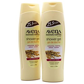 Avena Instituto Español Shower Gel, Moisturizing and Softeness, Elasticity and Nutrition, 100% Natural Oat, 2-Pack of 25.5 FL Oz each, 2 Bottles