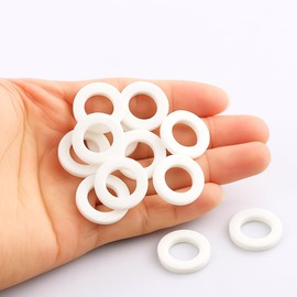 30pcs Silicone Flat Washer Gaskets – 1/2" White Sealing O-Rings, Wave Lock Gaskets for Bellows Hoses and Leak-Free Connections