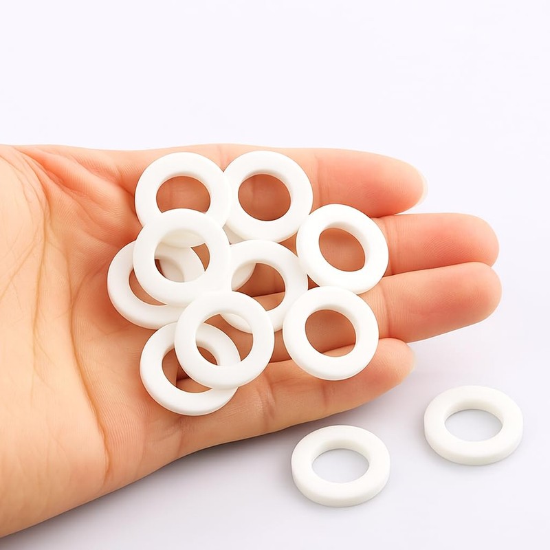 30pcs Silicone Flat Washer Gaskets – 1/2" White Sealing O-Rings,
