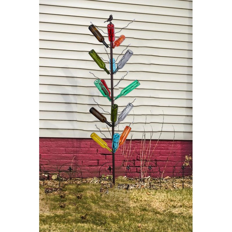 HUAGHEE 7.2FT Tall Wine Bottle Trees Stand for Garden Decorative,