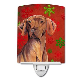 Caroline's Treasures Vizsla Red Reen Snowflakes Christmas Night Light, 6" x 4", Multicolor
