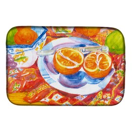 Caroline's Treasures 6035DDM Florida Oranges Sliced for breakfast Dish Drying Mat Absorbent Dish Drying Mat Pad for Kitchen Counter Dish Drainer Mat for Countertop, 14 x 21", Multicolor
