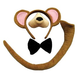 Bristol Novelty DS147 Monkey Set | Pack of 1 | Child Costume Accessory Kit, Black and Brown, One Size